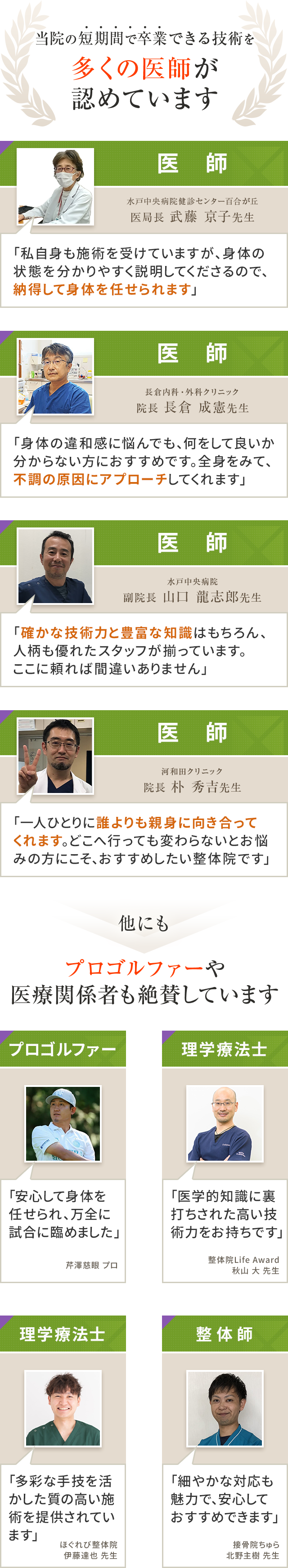 医師バナー等